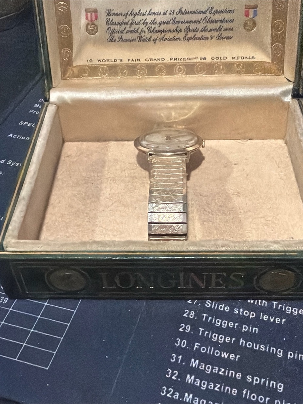 Vintage Longines Gold Tone Watch with Champagne Dial